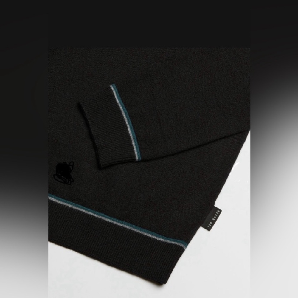 Ted Baker London EXARNO Black Wool Cashmere Blend Roll Neck Sweater - Picture 5 of 16
